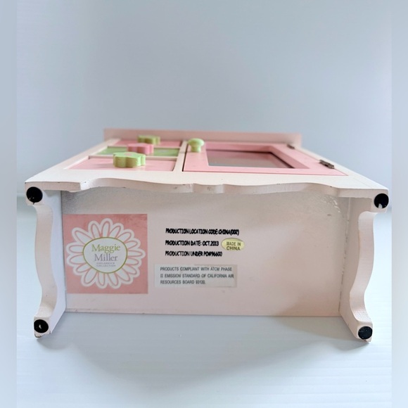Maggie Miller Children’s Collection Wood Jewelry Box Pink Dresser Owls Flowers - Picture 14 of 14
